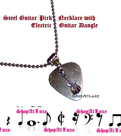 Steel Guitar Pick Necklace